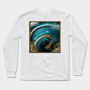 Golden aqua swirl II Long Sleeve T-Shirt